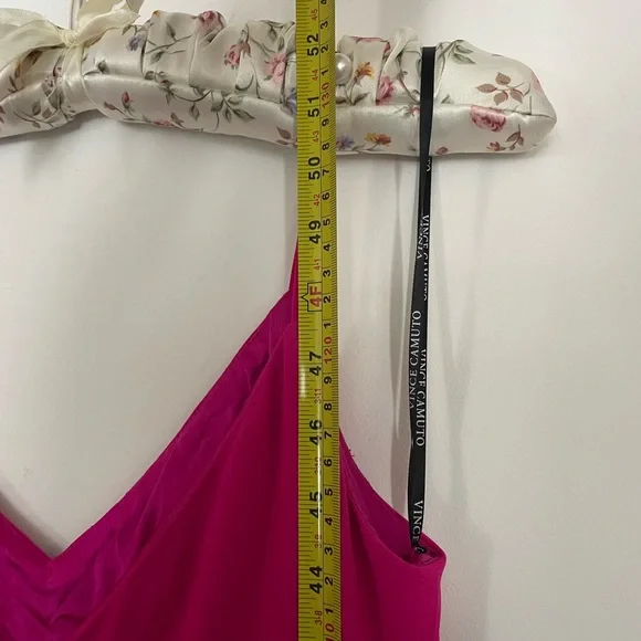 Vince Camuto Fuchsia Ruffle Maxi Dress Spaghetti Strap  Small - Picture 6 of 8